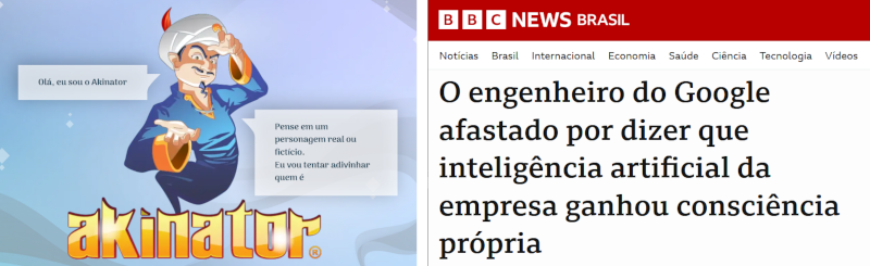 O sábio Akinator e o caso de Blake Lemoine, engenheiro do Google (BBC, 2022).