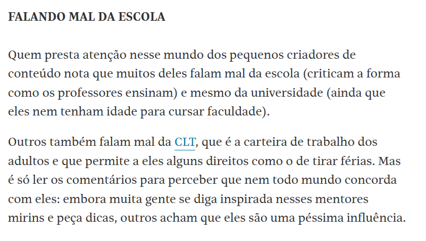 Destaque da matéria sobre coaches mirins, na Folha (04/12/2024).